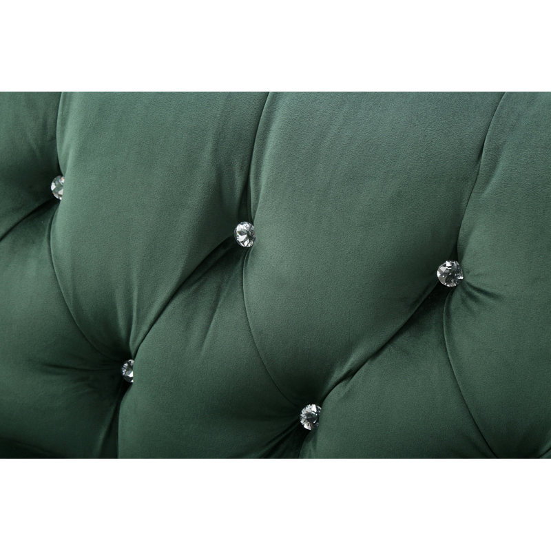 Fauteuil en velours Truluck, Or, Velours vert