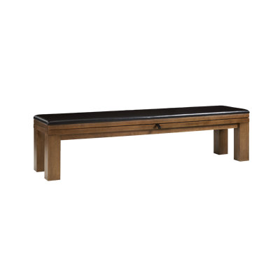 American Heritage Alta Leather Upholstered Storage Bench - Genuine Leather with Flip-Top Compartment, Solid Wood Frame, Brushed Walnut
