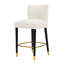Tabouret de 27 pouces au design moderne avec un tissu de couleur lisse et léger et un repose-pieds circulaire-1699086837