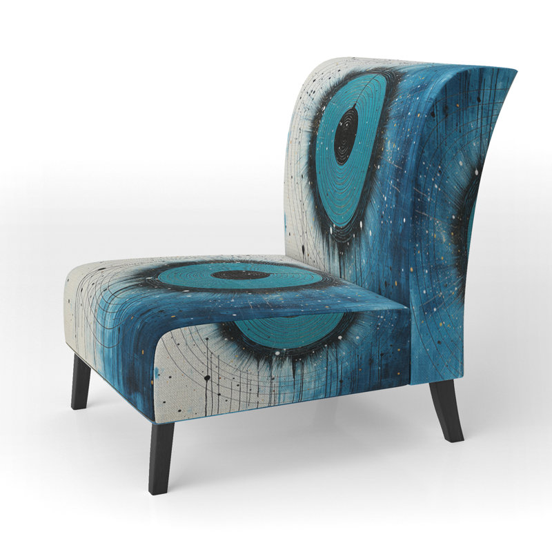 Fauteuil de chambre rembourré minimaliste blanc, bleu et minimaliste Moon