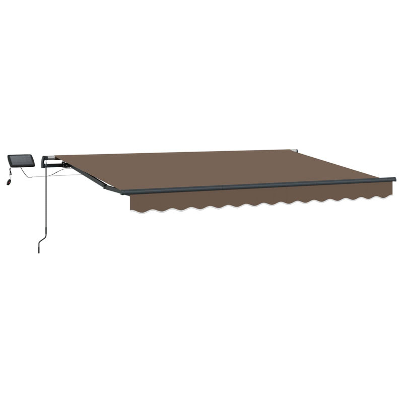 VidaXL Polyester Cover Retractable Patio Awning, 165cm H x 300cm W x 250cm D, Black/Taupe