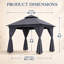 13 pi. L 10 pi. D Pavillon de jardin en acier-133050896-133050897