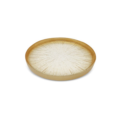 Crystal Glass Plates with Gold Border - 4.75"D