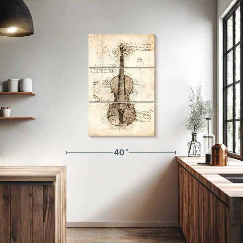 Abarca Old Violin Blueprint, 38" H x 24" W
