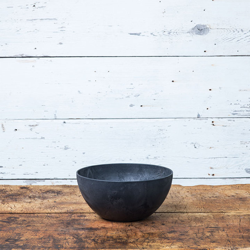 Pollyanna Pot Planter, Black, 6.75" H x 12" W x 12" D