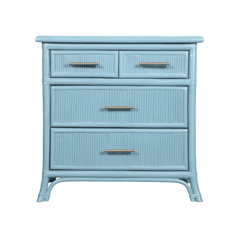 Bermuda 4-Drawer Nightstand, Pool Blue