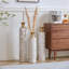Ensemble de vases de plancher en métal 3 pièces - Grand décor en relief blanc et doré pour le salon, l'entrée et le bureau