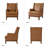 Ariston Genuine Leather Wingback Club Chair with Solid Wood Leg-990014429