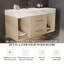 Ensemble de meuble-lavabo mural simple flottant 39,4 "avec plateau en pierre frittée et 2 tiroirs-1621705148