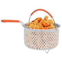 Deep Fryer Pot - Stainless Steel Fry Pot Features Heavy Welded Handle  Stainless Perforated Basket - Dishwasher Safe Fryer for Tempura, Fried  Chicken