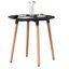 Franconia 2 Person Dining set - a Round Plastic Dining Table with Wooden Legs and a Set of 2 Faux Leather Cushion Padded Dining Chairs for Dining Room - Modern Dining Table Set-209528817-244994853