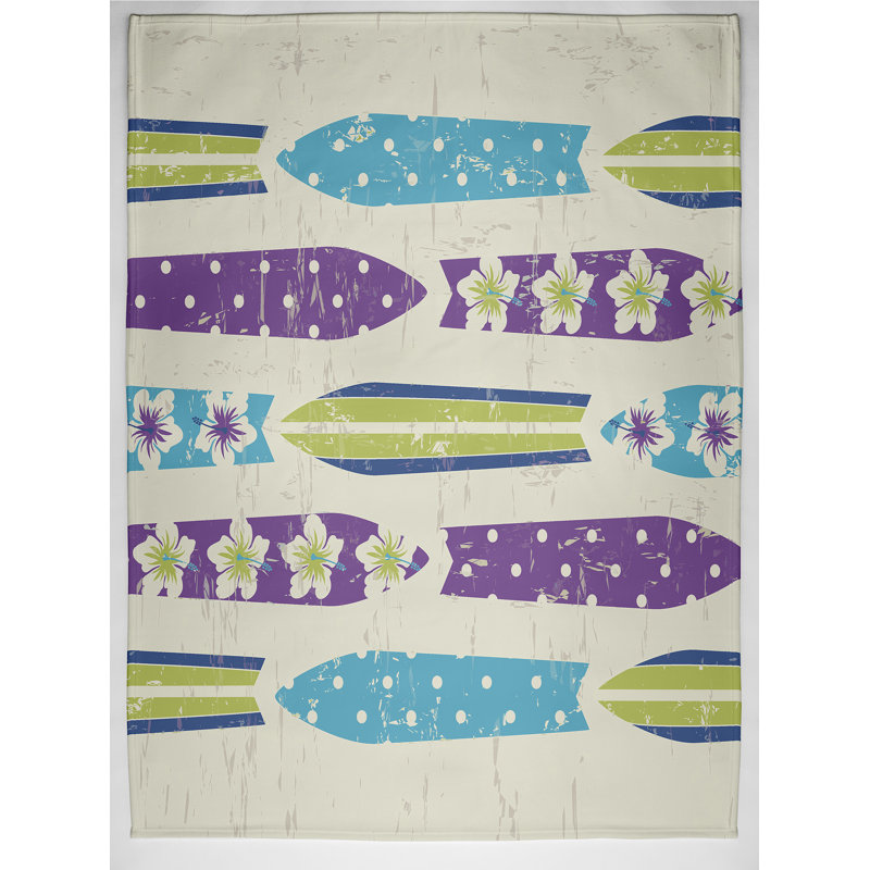 Rorie Plain Weave / Muslin Throw Blanket, Green/Purple