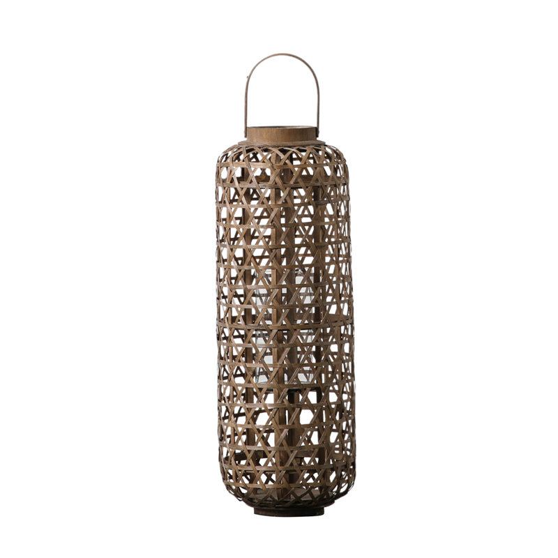 Bamboo Floor Lantern, 68cm H x 23cm W x 23cm D 