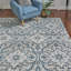 Tapis à médaillon à volutes gris / bleu Mickelson-1391605711