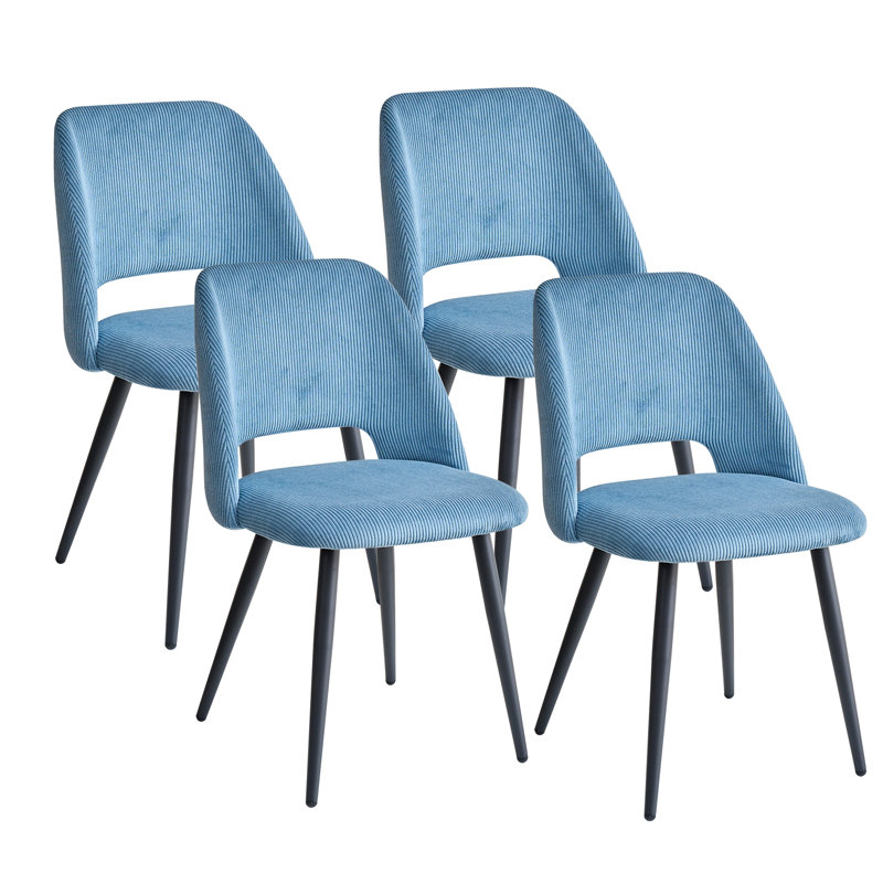 43.5cm H Upholstered Metal Parsons Chair, 4, Blue
