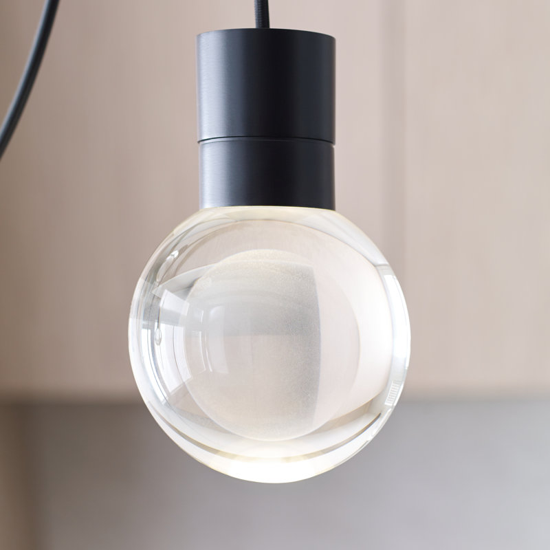 Mina LED Pendant, 1, 152" H x 7.6" W x 5" D, Black