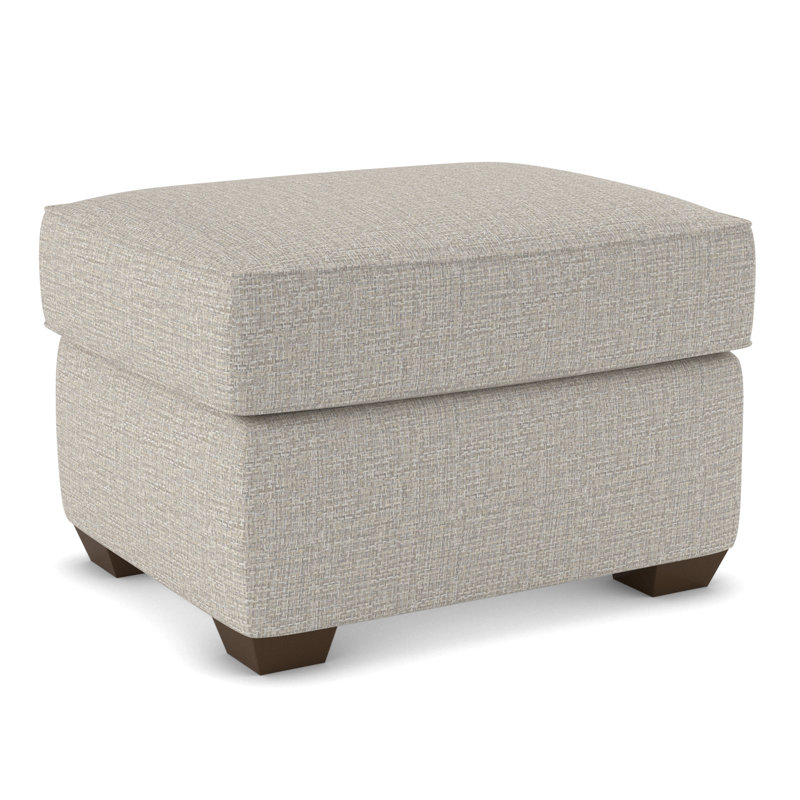 Gemi Upholstered Ottoman, Drusky Ivory Sustain® Basketweave