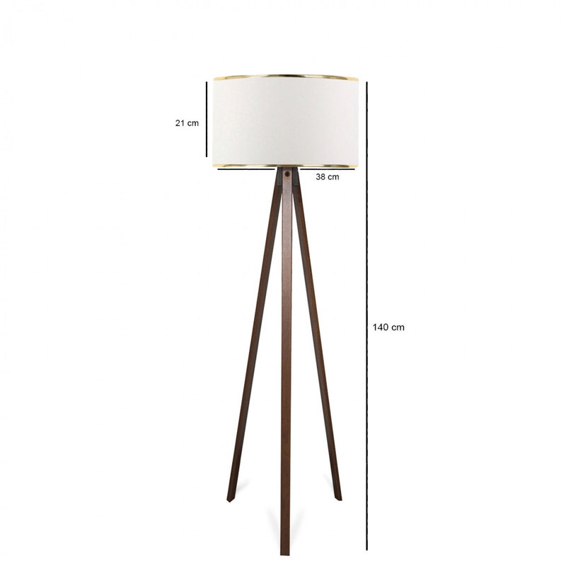 Garridan 140 H cm Tripod Floor Lamp, White