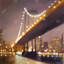 Toile New York la nuit | Décor de chambre Bridge Bridge