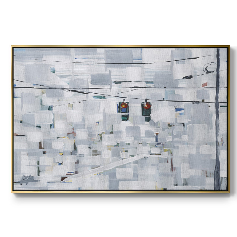 Stop On White, reproduction d'art sur toile, Or, H 17 po x l 25 po x P 2 po