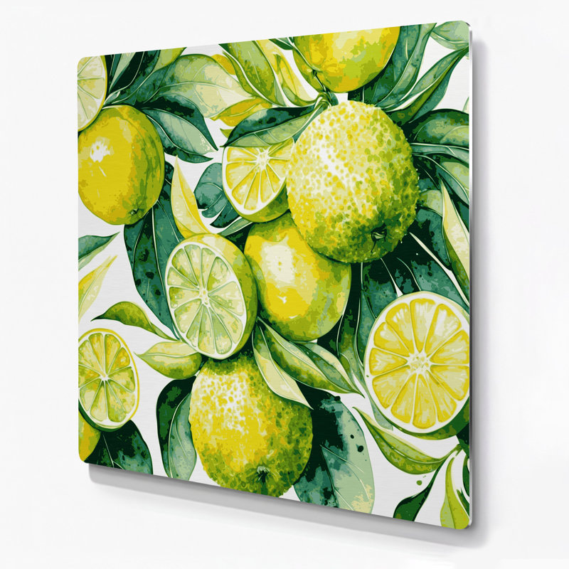 Art mural en métal beige Fruit Sudachi, H 12 po x l 12 po