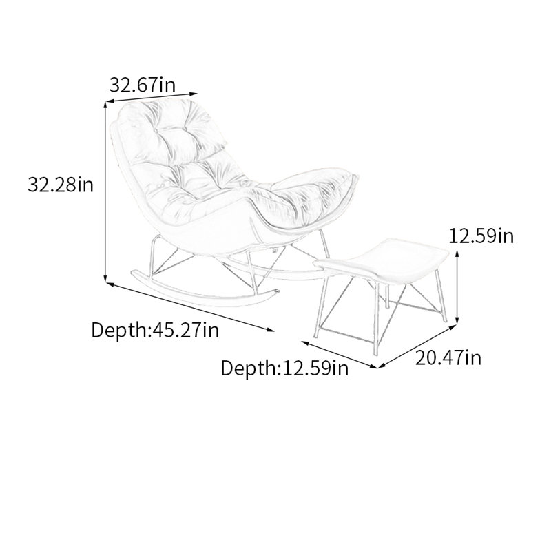 Chaise berçante ergonomique en acier au carbone