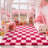 Checkered Fluffy Rug 6x9 Ft Washable Shaggy Fluffy Rug for Bedroom Living Room Plaid Runner Rug Fuzzy Shag Carpet Non-Slip for Kids Toddler Room Nursery Playroom-947190240-940486045