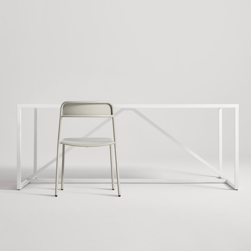 Trim Outdoor Dining Side Chair, Putty