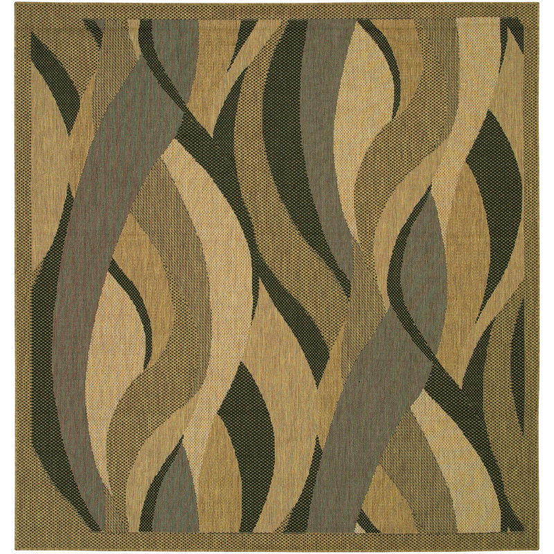 Tapis intérieur noir Del Del Seagrass, Carré 7 pi 6 po