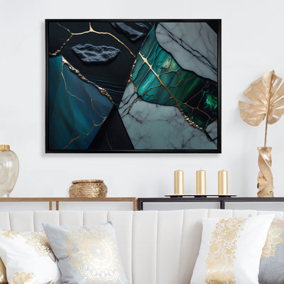 «Abstract Geode Green IV», reproduction sur toile