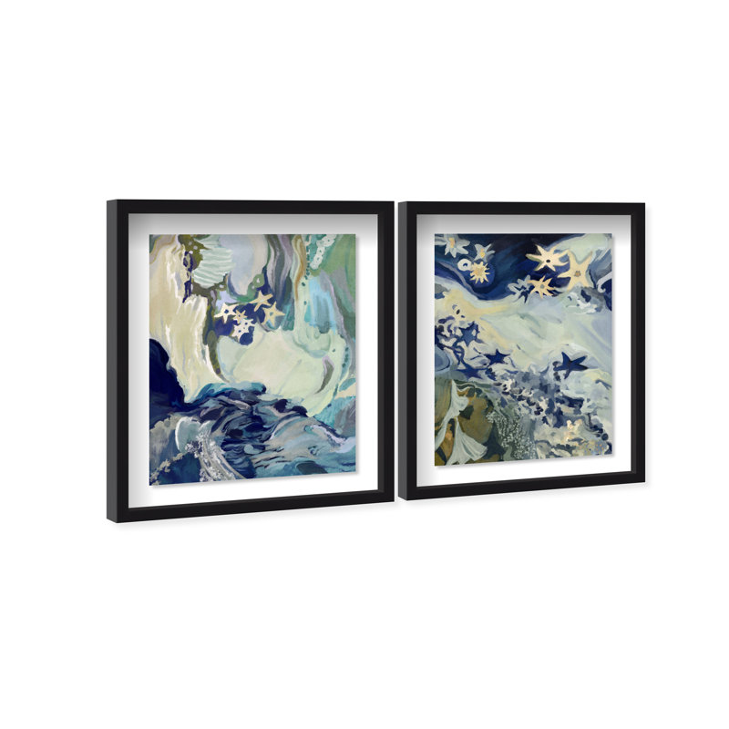 Mermaid Dream Set Set by Oliver Gal, 63"H x 51"W, Black Shadowbox