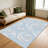 Light Blue Scroll carpet-easy to clean, machine-washable, soft and comfortable; suitable for door mats, kitchens, living rooms, bedrooms, corridors, and laundry areas. Easy to clean, durable carpet for home decoration.-129871316