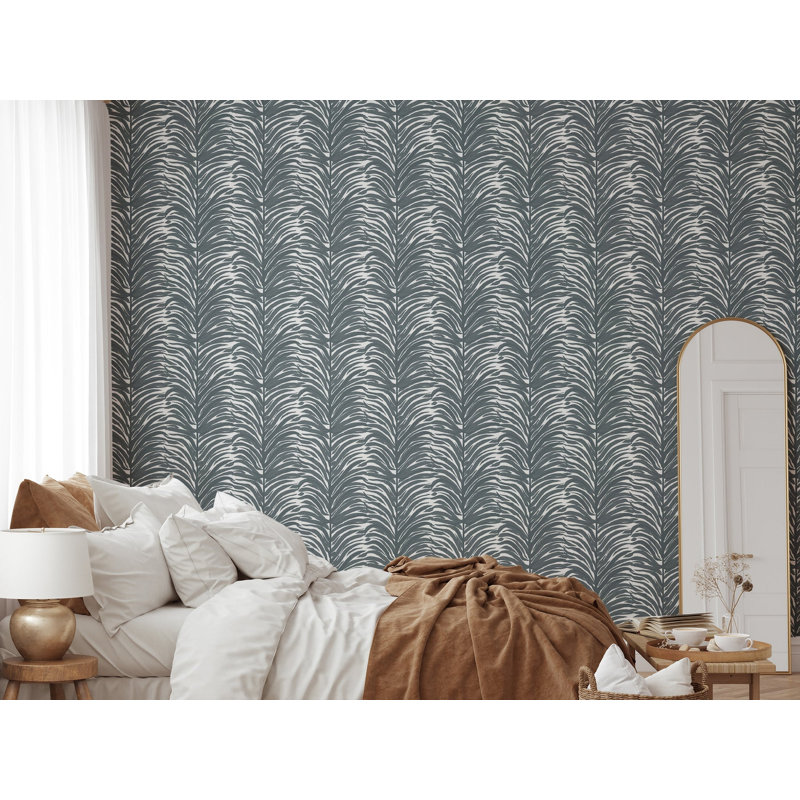 Rouleau de papier peint autocollant Deco Fern 3 m x 61 cm, Indigo, Faux Grasscloth, Non encollé