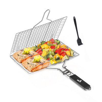 Grill Basket, Stainless Steel, Fish Grill Baskets for Outdoor Grill, Vegetable Grill Basket, BBQ Grill Basket, Fish Basket for Grilling, Grill Accessories