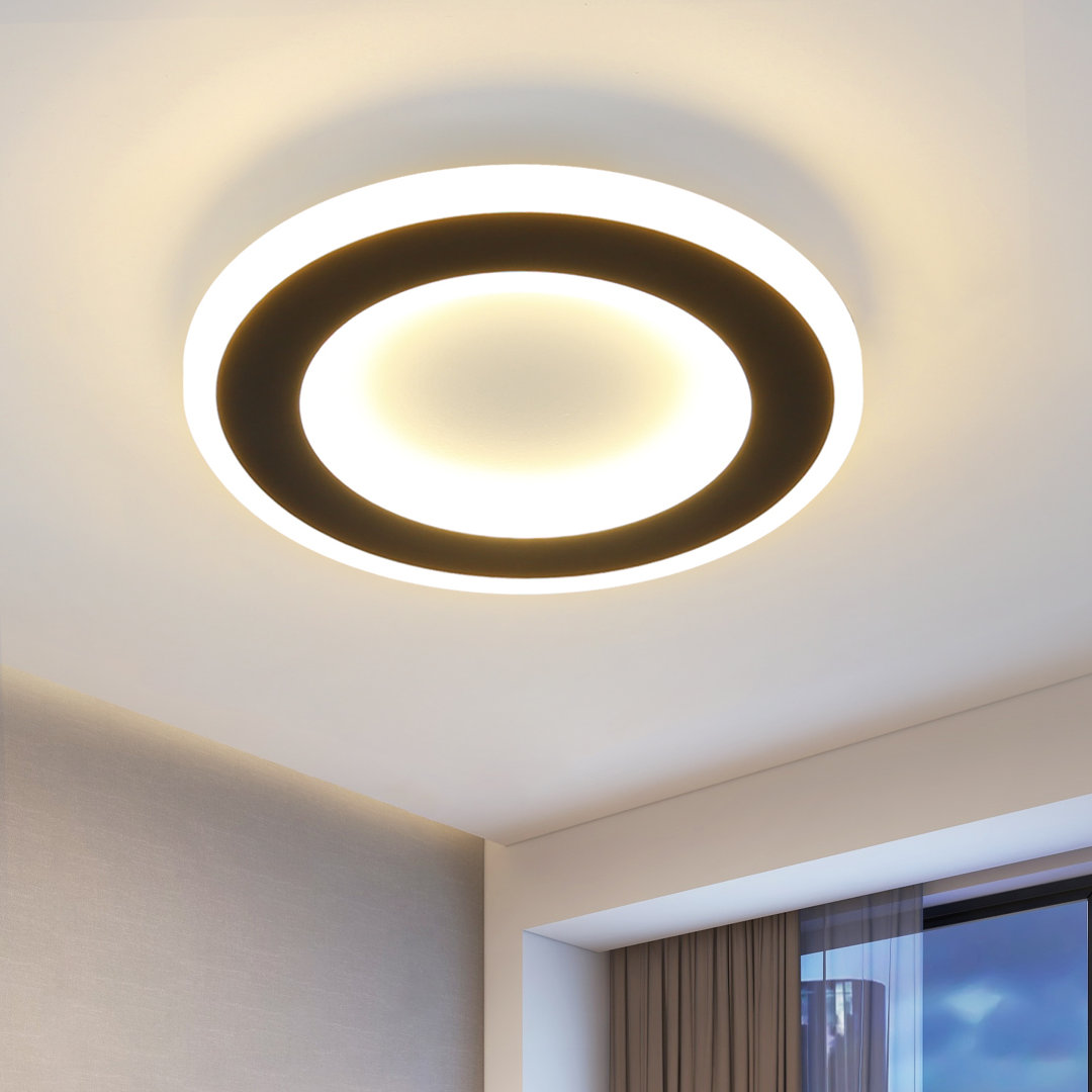 Deckenlampe LED - 20W Schlafzimmerlampe Schwarz Warmweiß 24cm Modern Design