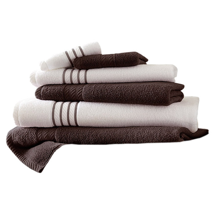 Ensemble de serviettes 6 pièces 100 % coton , Moka