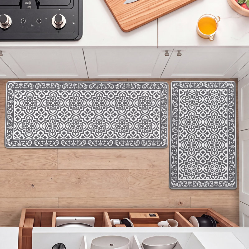 Tapis de cuisine antidérapant et antidérapant, Gray