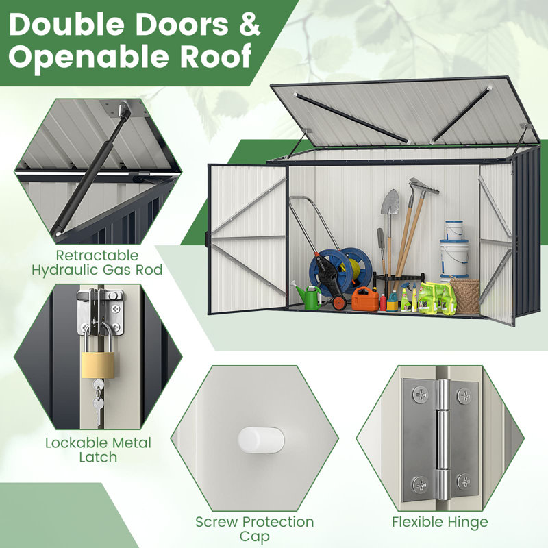 193 X 86 CM Metal Outdoor Storage Shed Snap-On Structures