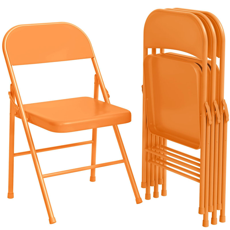 Makylie Counter Stool with Metal Frame, Orange