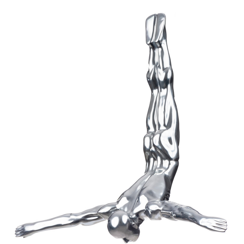 Décoration murale homme plongeur, Chrome, 22'' 