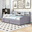 Twin Upholstered Daybed with Shelves and Drawers-1569372518