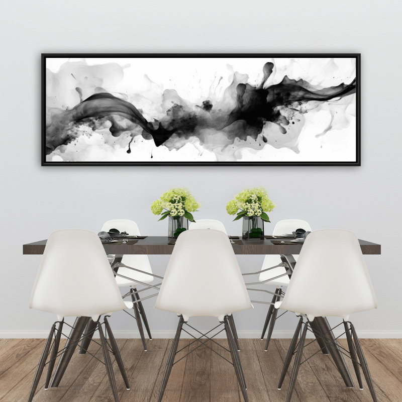 «Darkness Incarnate», toile d'art abstraite encadrée grise