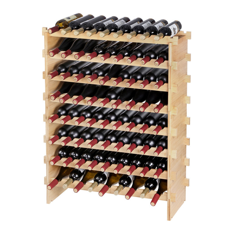 Support à vin 72 bouteilles en bambou empilable - 72 niveaux