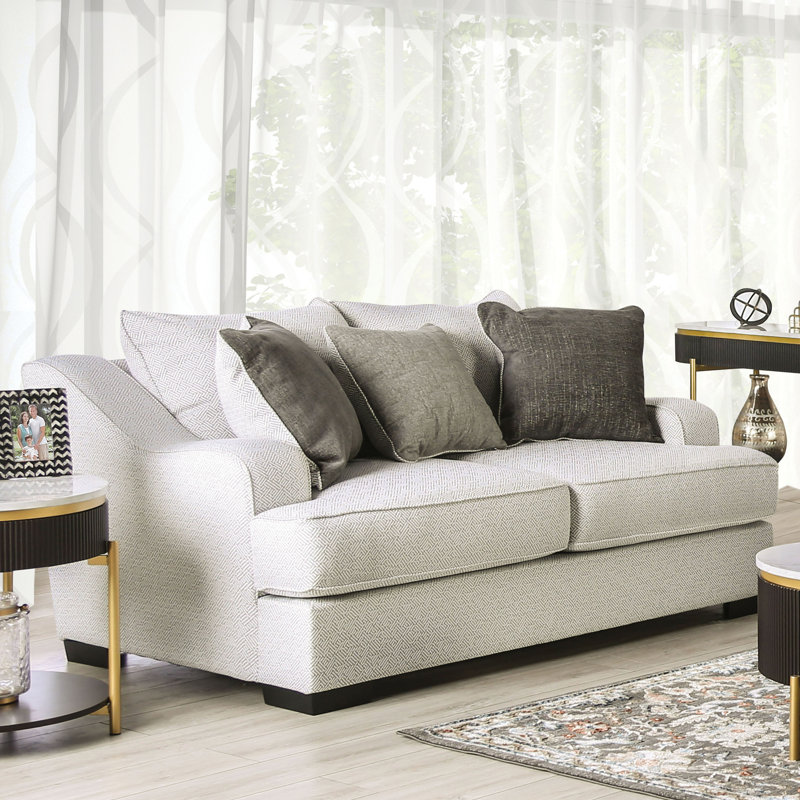 Canapé Anayi, 100 % polyester étain, H 40 po x l 71 po x P 44 po