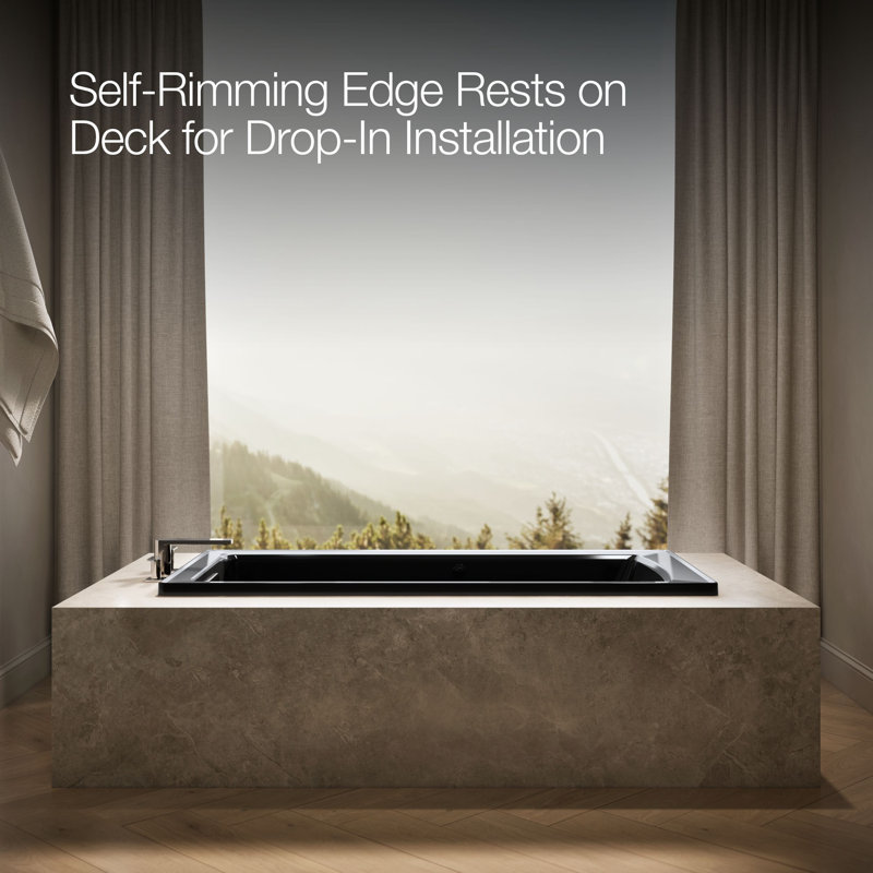 Archer® 66" X 32" Drop-In Whirlpool, Black