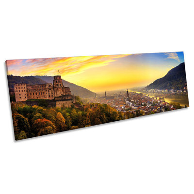 Heidelberg Germany Sunset - Wrapped Canvas Panoramic Art Prints