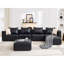 6-Piece 152.76” Leather Upholstered Sectional Sofa-305808823