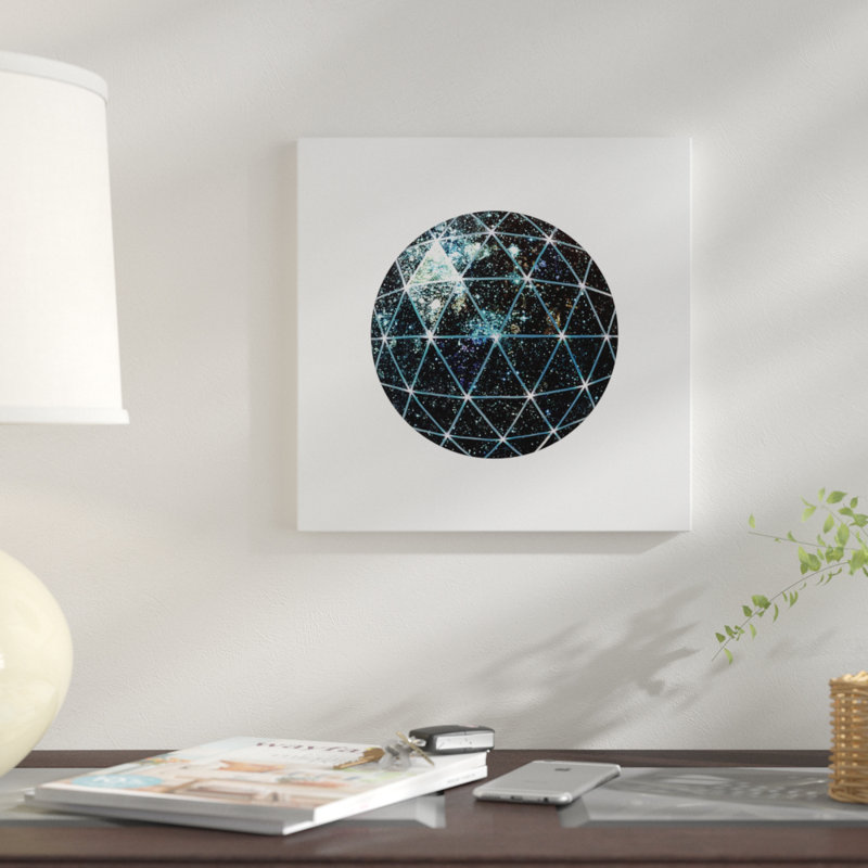 « galaxy géodésique », impression sur toile, H 12 po x l 12 po x P 1,5 po, Pas de tapis, Toile tendue