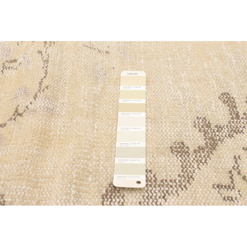 Tapis kaki clair en laine noué à la main 6 pi 0 po x 9 pi 5 po