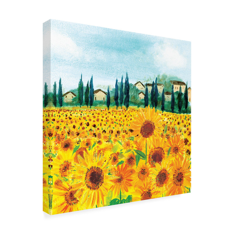 Tournesols en Provence sur toile, L 18 po x H 18 po x P 2 po